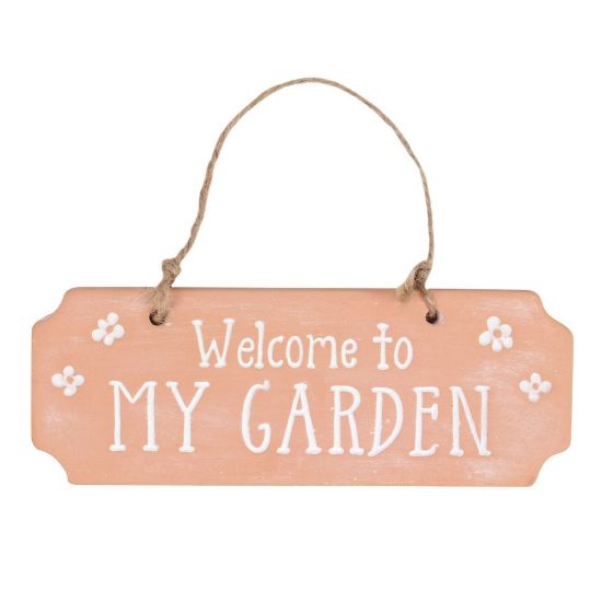 Picture of Welcome To My Garden Terracotta Hanging Sign