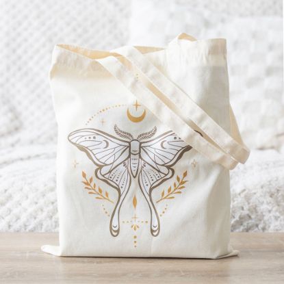 Picture of Light Luna Moth Polycotton Tote Bag
