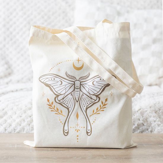 Picture of Light Luna Moth Polycotton Tote Bag
