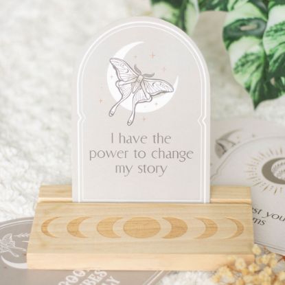 Picture of Luna Moth Affirmation Cards with Wooden Stand