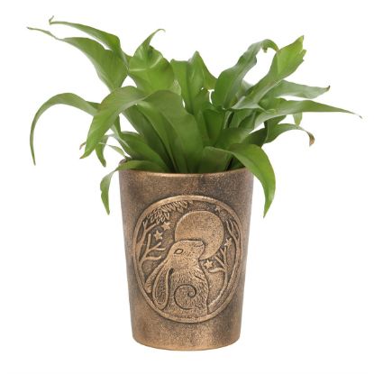 Picture of Moon Gazing Hare  Bronze Terracotta Plant Pot by Lisa Parker