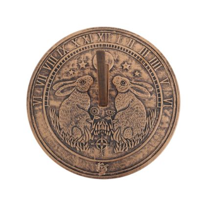 Picture of Moon Gazing Hare Terracotta Sundial by Lisa Parker