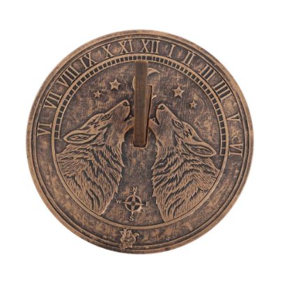 Picture of Howling Wolves Terracotta Sundial by Lisa Parker