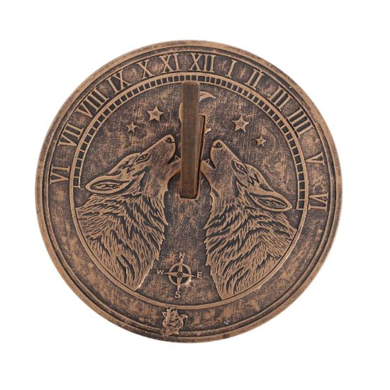 Picture of Howling Wolves Terracotta Sundial by Lisa Parker