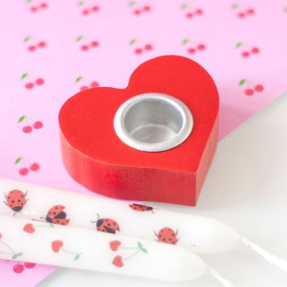 Picture of Red Heart Taper Candle Holder