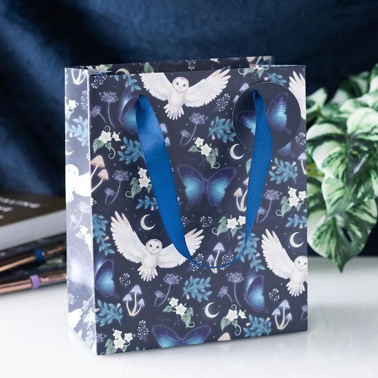 Picture of 23cm Midnight Forest Owl Print Gift Bag