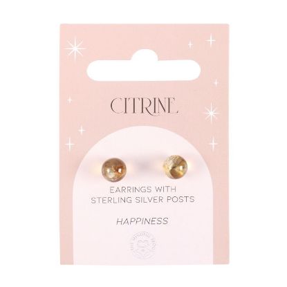 Picture of Citrine Semi Precious Crystal Earrings