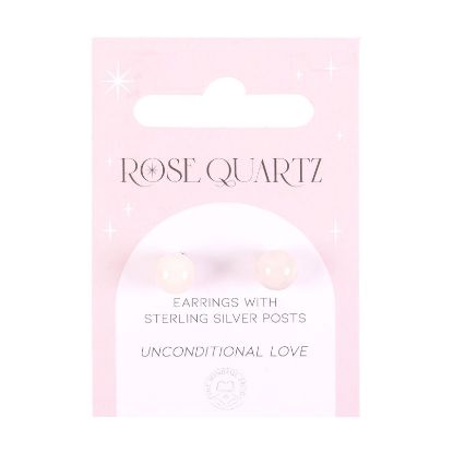 Picture of Rose Quartz Semi Precious Crystal Earrings
