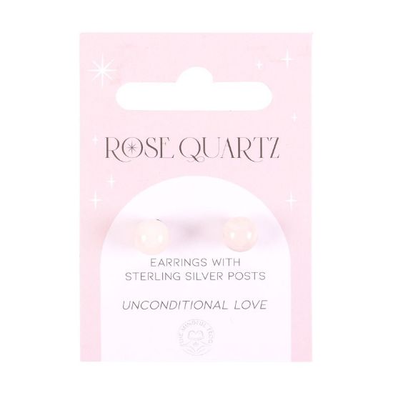Picture of Rose Quartz Semi Precious Crystal Earrings