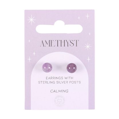 Picture of Amethyst Semi Precious Crystal Earrings