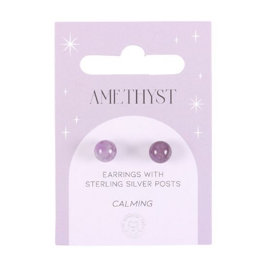 Picture of Amethyst Semi Precious Crystal Earrings