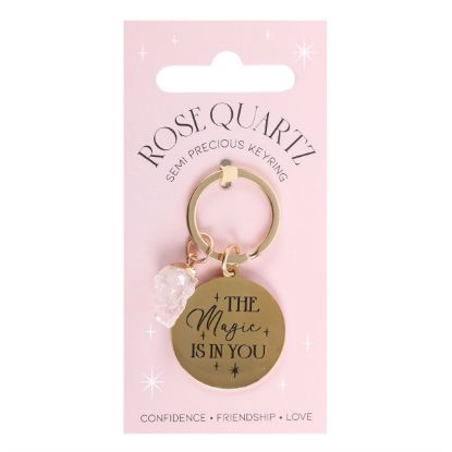 Picture of The Magic Is In You Rose Quartz Crystal Keyring