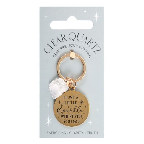 Picture of Leave a Little Sparkle Clear Quartz Crystal Keyring