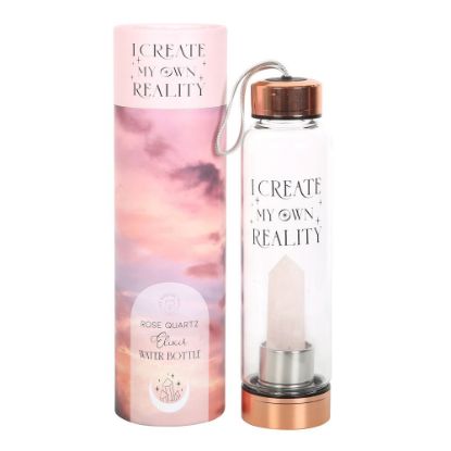 Picture of Rose Quartz Create My Own Reality Glass Water Bottle