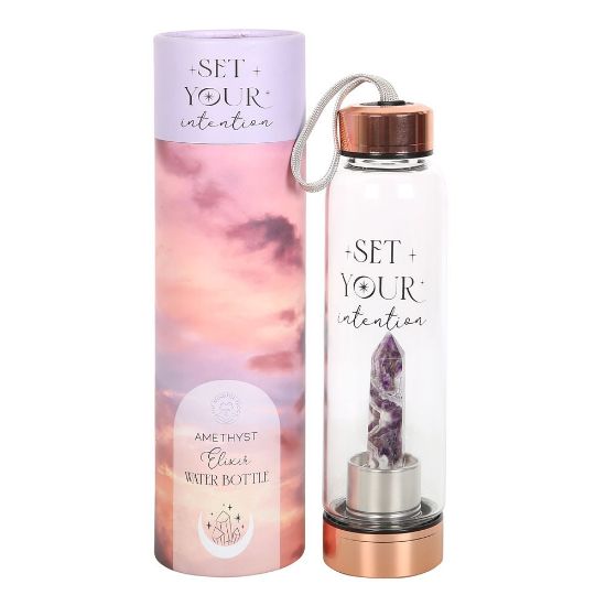 Picture of Amethyst Set Your Intention Glass Water Bottle