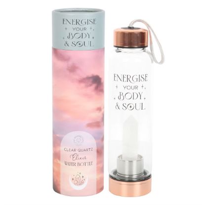 Picture of Clear Quartz Body and Soul Glass Water Bottle