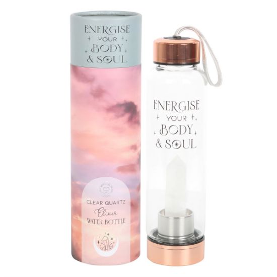 Picture of Clear Quartz Body and Soul Glass Water Bottle