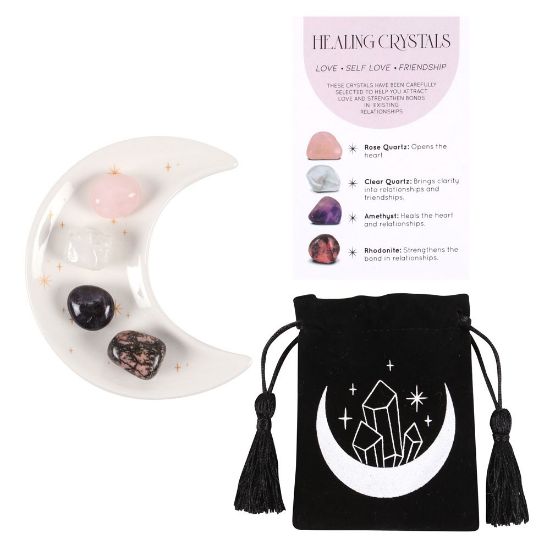 Picture of Love Healing Crystal Set with Moon Trinket Dish