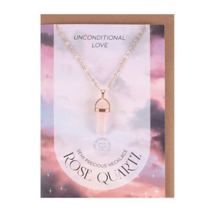 Picture of Rose Quartz Crystal Necklace Card
