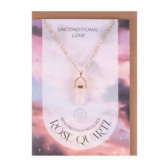 Picture of Rose Quartz Crystal Necklace Card