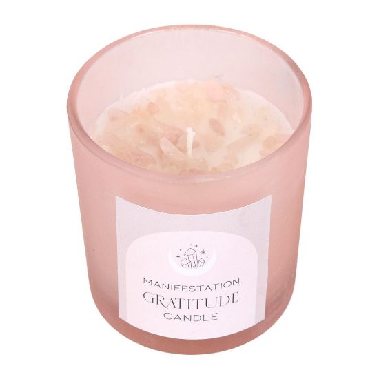 Picture of Gratitude Wild Rose Crystal Chip Candle