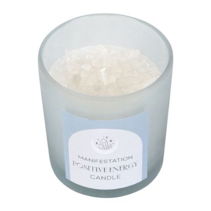 Picture of Positive Energy White Sage Crystal Chip Candle