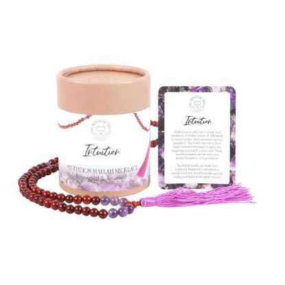 Picture of Intuition Rosewood & Amethyst Mallah Necklace