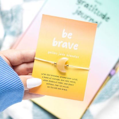 Picture of Be Brave Yellow Jade Crystal Moon Bracelet