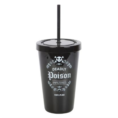 Picture of Deadly Poison Plastic Tumbler with Straw