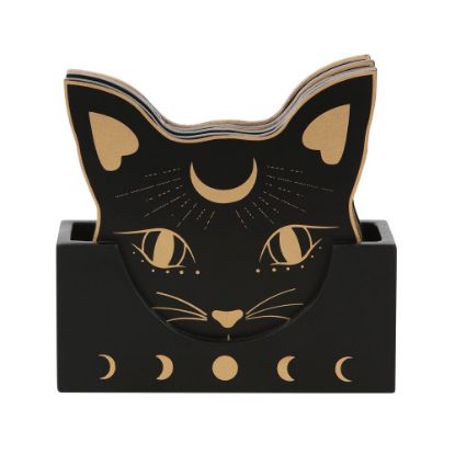 Picture of Mystic Mog Cat Face Coaster Set