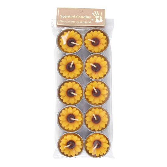 Picture of Set of 10 Yellow and Orange Sunflower Candles