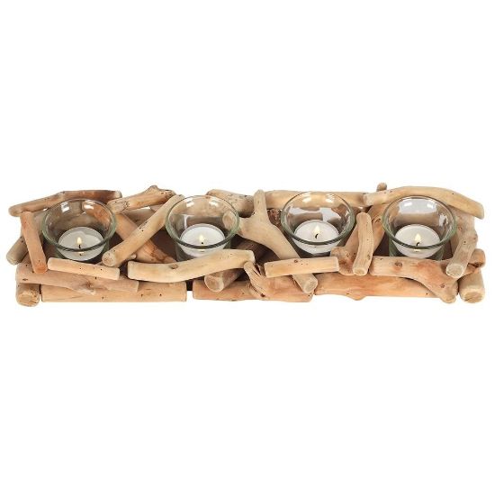 Picture of 4pc Driftwood Candle Holder