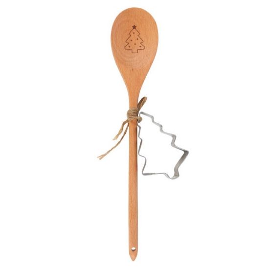 Picture of Christmas Tree Wooden Spoon Baking Set