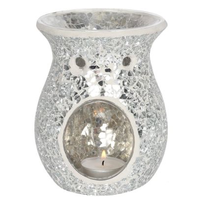 Picture of Large Silver Crackle Oil Burner