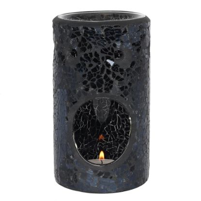 Picture of Black Crackle Glass Pillar Oil Burner