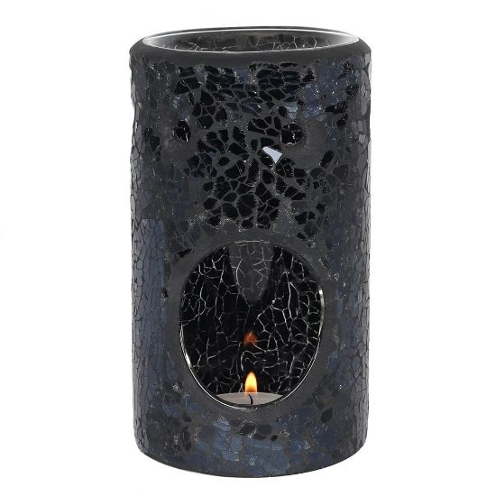 Picture of Black Crackle Glass Pillar Oil Burner