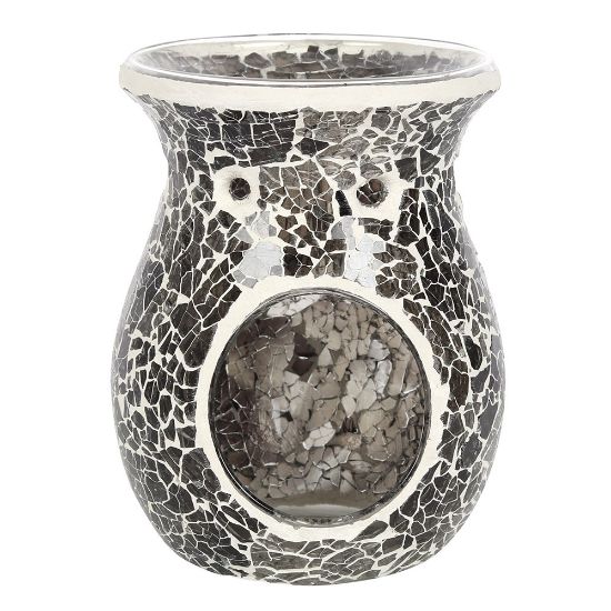 Picture of Large Gunmetal Grey Crackle Oil Burner