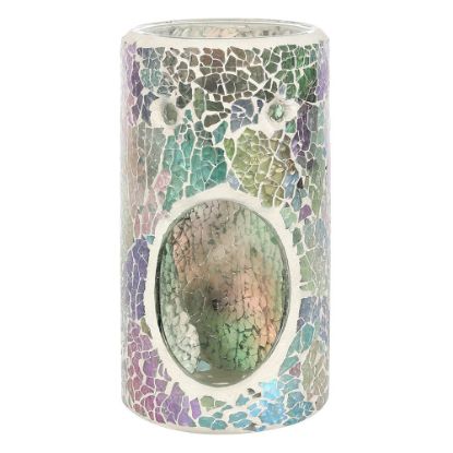Picture of Pillar Light Blue Iridescent Crackle Oil Burner