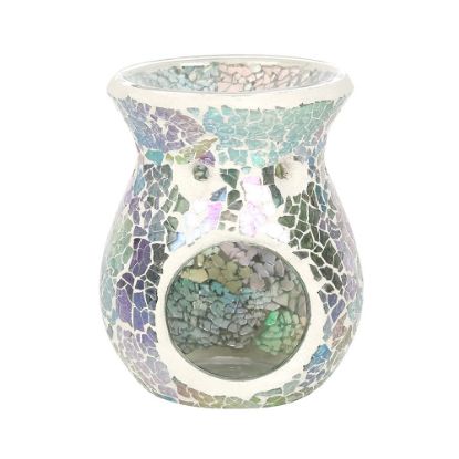 Picture of Small Light Blue Iridescent Crackle Oil Burner