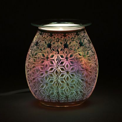 Picture of 3D Geometric Flower Light Up Electric Oil Burner