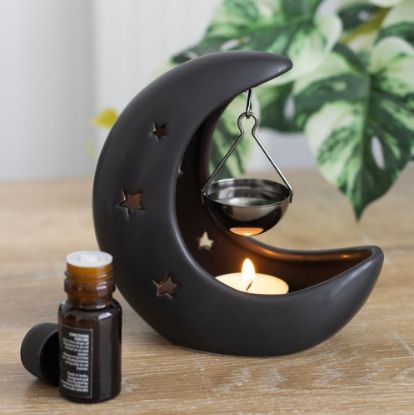 Picture of Black Crescent Moon Hanging Oil Burner