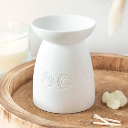 Picture of White Ceramic Seven Chakra Oil Burner