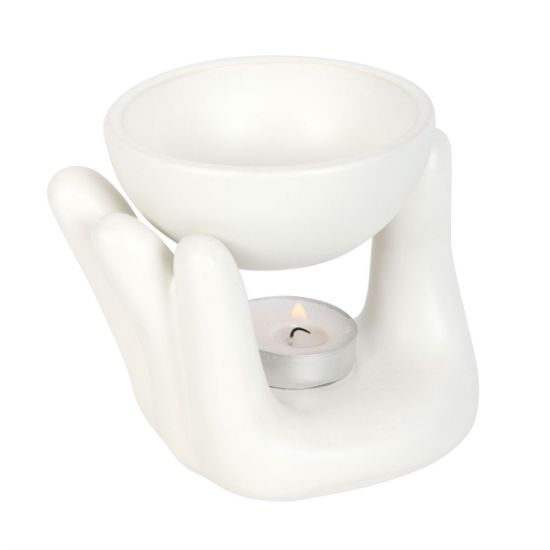 Picture of White Hand Ceramic Oil Burner