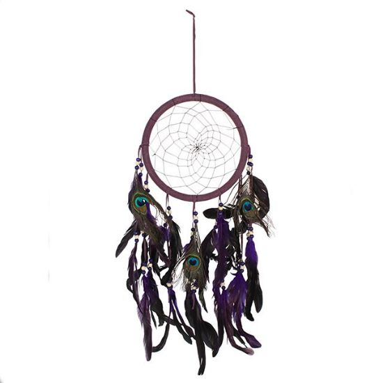 Picture of Purple Peacock Feather Dreamcatcher