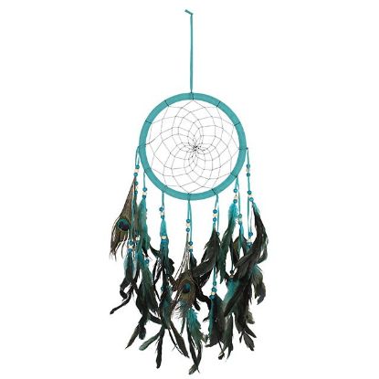 Picture of Turquoise Peacock Feather Dreamcatcher