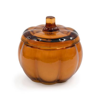 Picture of 8.5cm Jasmine Glass Pumpkin Candle Pot