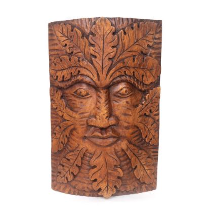 Picture of Natural Acacia Wood Green Man Decoration