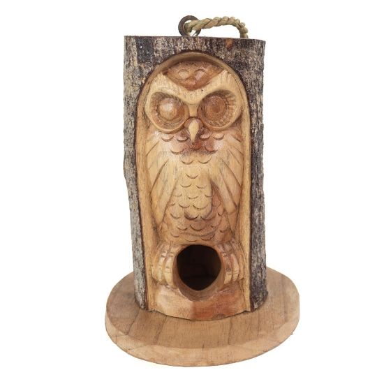 Picture of Pine Wood Closed Eye Owl Bird House