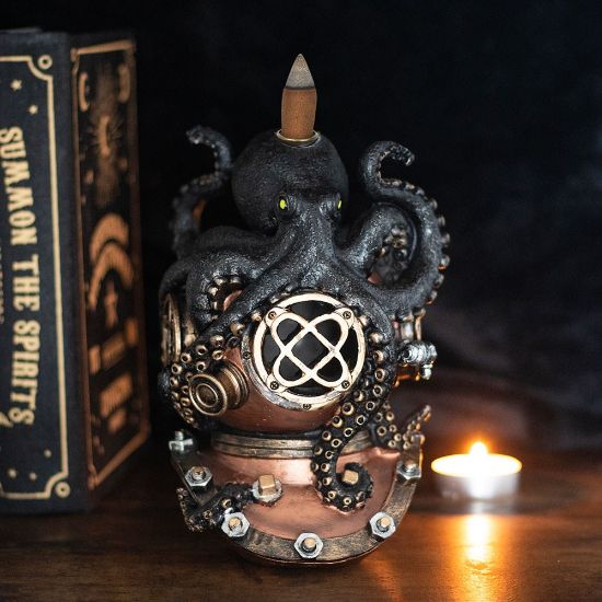 Picture of Kraken on Diver's Helmet Backflow Incense Burner