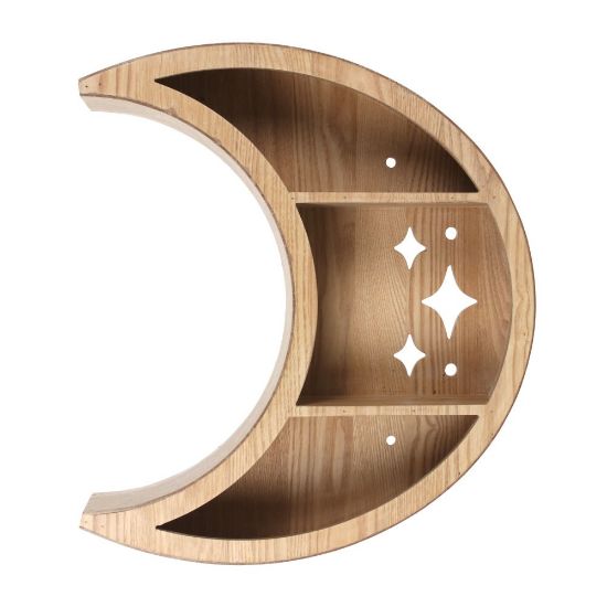 Picture of Wooden Crescent Moon Wall Shelf